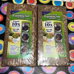 New 2 Natural & Organic Expanding Soil Alternative brick Potting 1 pack 3 Quarts